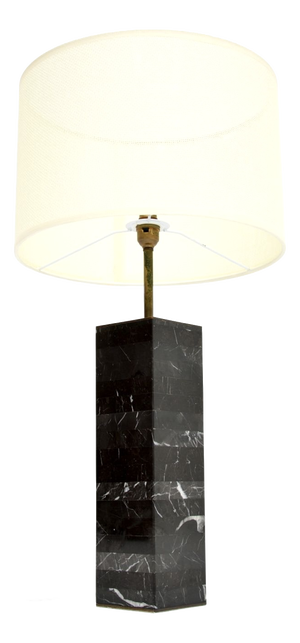 Vintage Marble and Brass Table Lamp, 1970s