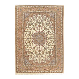 Super Fine Hand Knotted Persian Silk & Wool Isfahan Rug 8'3"x 11'9" For Sale