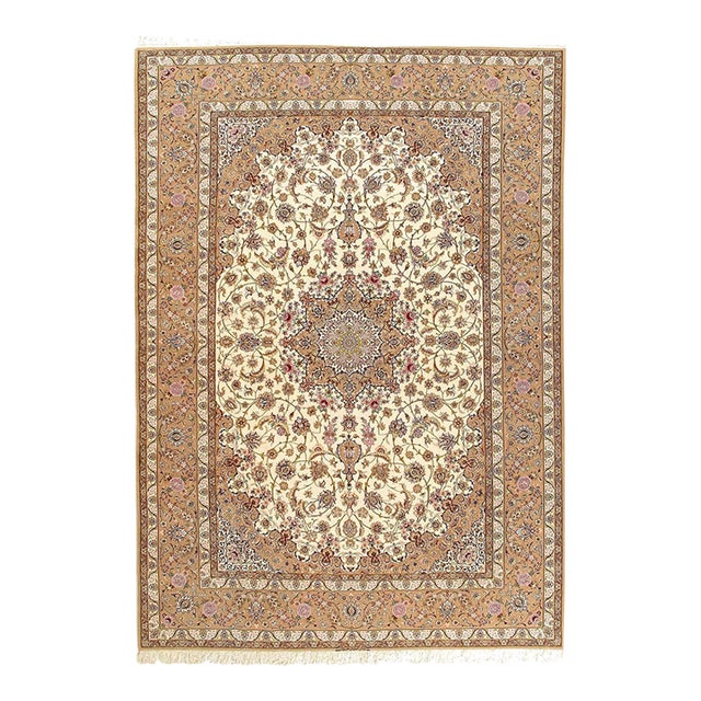 Super Fine Hand Knotted Persian Silk & Wool Isfahan Rug 8'3"x 11'9" For Sale