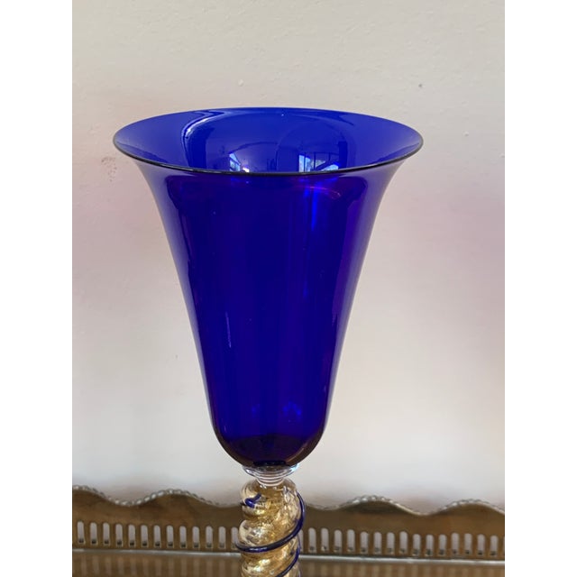 Set of Three Modern Murano Glass Goblets, Blue, Red and Amethys - Set of 3 For Sale - Image 10 of 13
