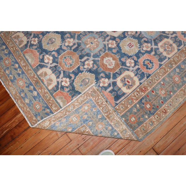 Early 20th Century Antique Zabihi Collection Persian Decorative Blue Rug - 4'6" x 6'5" For Sale - Image 5 of 8