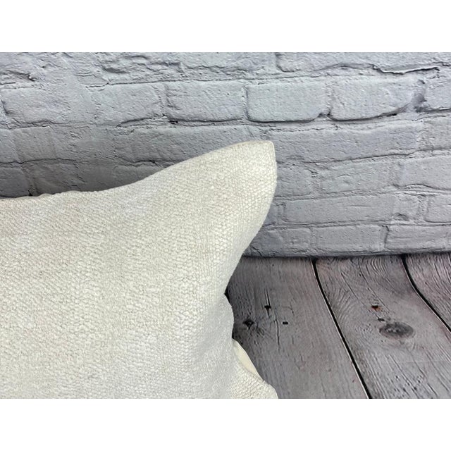 Turkish 16 x 24 Hemp Pillow Turkish Cushion Natural White Pillow Cushion Cover For Sale - Image 3 of 4
