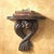 This is an original 1970s Italian hand-carved wood wall shelf bracket — a substantial, deeply sculptural piece in the Old...