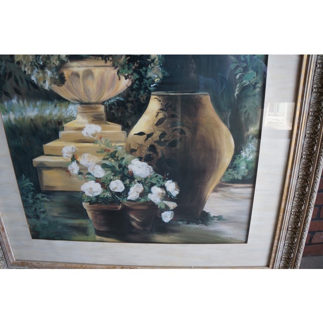 1990s Ethan Allen Garden Pottery Framed Print For Sale - Image 5 of 7