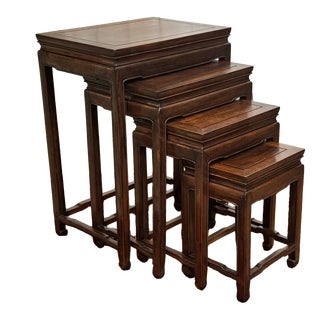 Nesting Mahogany Tables, 1970s, Set of 4 For Sale
