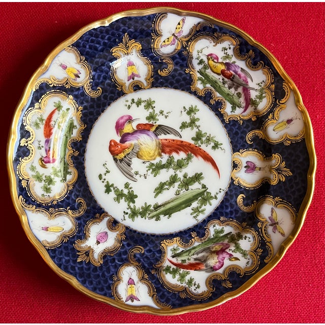 Ceramic Antique 19th Century Samson Porcelain Exotic Bird Plate in the Worcester Taste Circa 1880 For Sale - Image 7 of 11