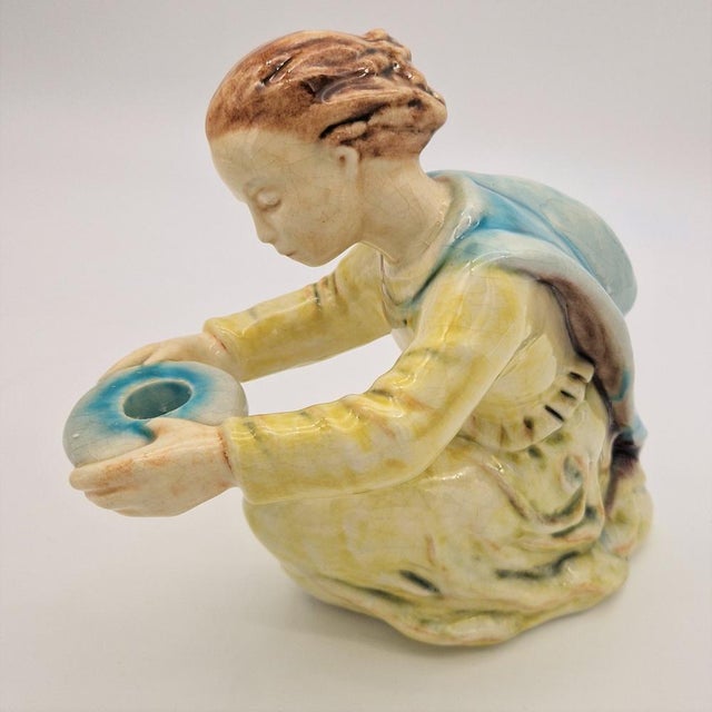 Ceramic Candlesticks by E. Roser for Karlsruhe Majolika, 1950s, Set of 2 For Sale - Image 4 of 18