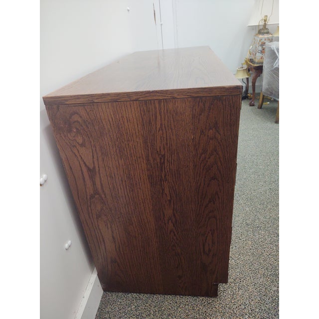 Wood Mid-Century Modern Bernhardt Campaign Style Desk For Sale - Image 7 of 7