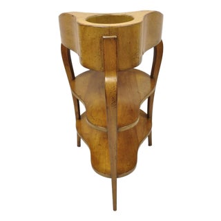 Early 20th Century French Country Provincial Biedermeier Cherry Marble Side Table Ice Bucket Holder For Sale