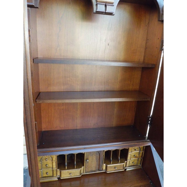 1980s Maddox Solid Cherry Wood Secretary Desk - 2 Pieces For Sale - Image 9 of 12