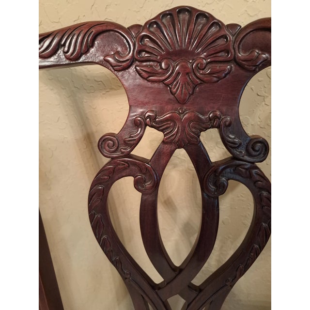 Kindel Furniture Phyfe-Style Dining Table and 8 Chippendale Chairs/Late 20th Century For Sale - Image 9 of 12