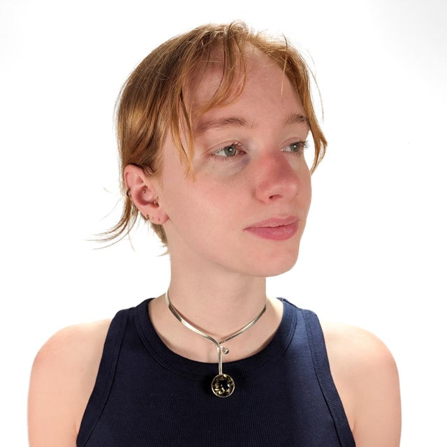 Mid-Century Modern Scandinavian Mid-Century Silver & Smoky Topaz Choker Necklace by Gert Thysell For Sale - Image 3 of 12