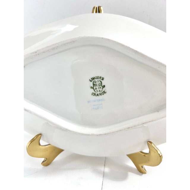 Limoges Porcelain Bonbon Dish – Honeysuckle Floral French Serving Dish For Sale In Louisville - Image 6 of 7
