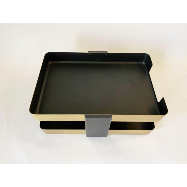 2Tiered Vintage Mirror Brass Letter Tray by Smith Metal Arts and