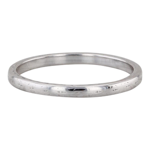 Wheat Etched Wedding Band 18k White Gold Size 8.5 Stackable Ring, Size 8.5