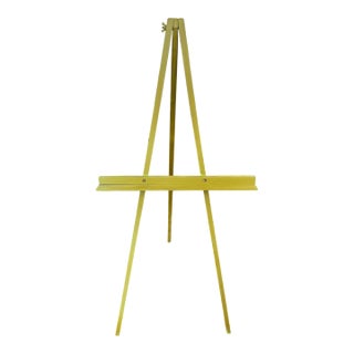 Vintage Chartreuse Painted Wood Artist’s Display Easel, 36" For Sale
