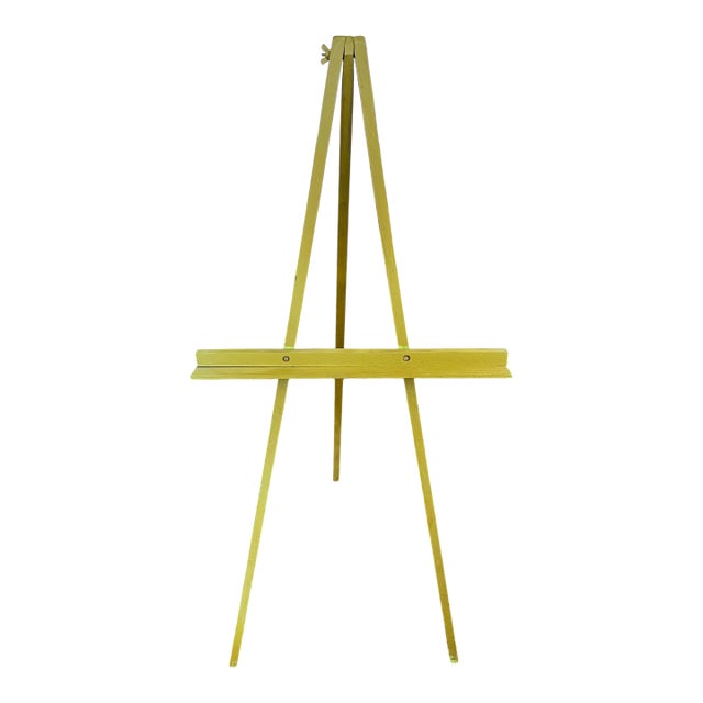 Vintage Chartreuse Painted Wood Artist’s Display Easel, 36" For Sale