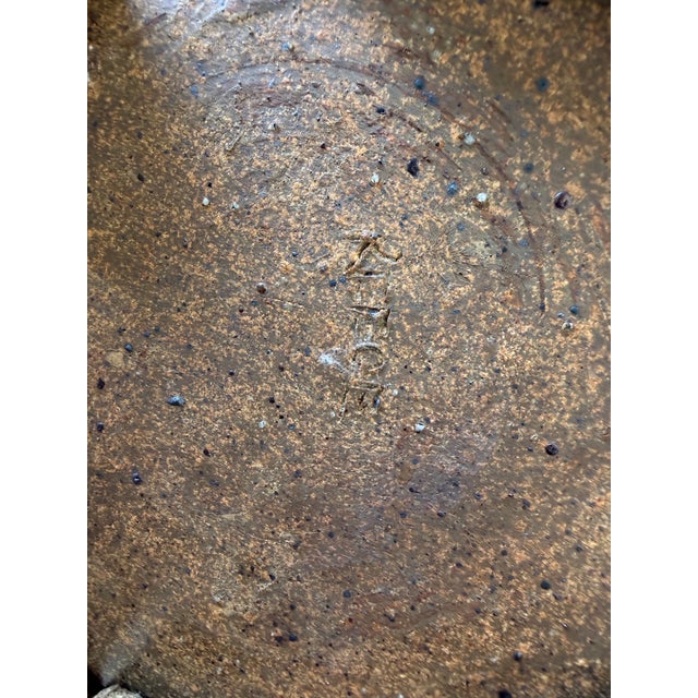 1980s Thomas Reece Organic Speckled Studio Pottery Sculptural Plate For Sale - Image 12 of 12