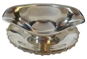 One-Piece Silver-Plate Gravy Boat