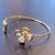 Bochic Jungle Gold and Silver White Topaz Bangle For Sale - Image 11 of 18