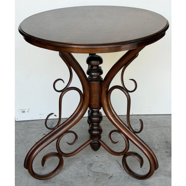 Thonet Bentwood Side Table with Scrolled Base, Austria, C. 1900-1919 For Sale - Image 14 of 18