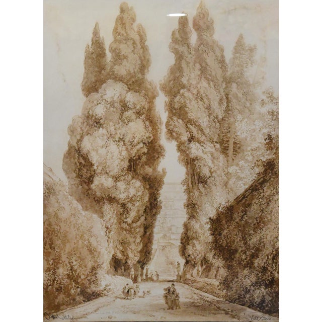 Limited edition lithograph titled "Cypress Avenue," numbered 625/2000. The artwork features a path lined with towering...
