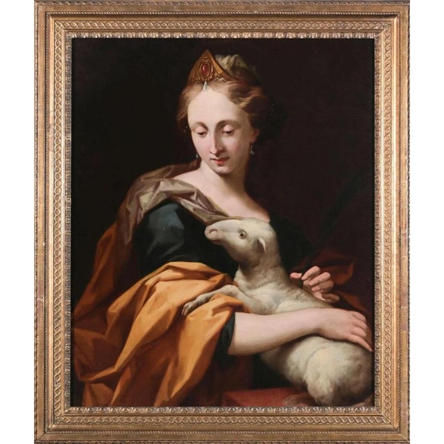 Antonio franchi, el lucchese (villa basílica 1638 - florence 1709) attributed "santa inés" oil on canvas 92 x 76 cm we...