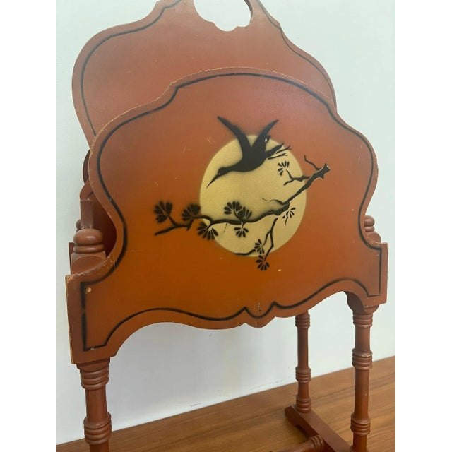 1970s Vintage Orange Colored Magazine Rack For Sale - Image 5 of 10