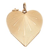 Vintage Heart Pendant Opens 14k Gold Engine Turned Mid Century Book Locket For Sale