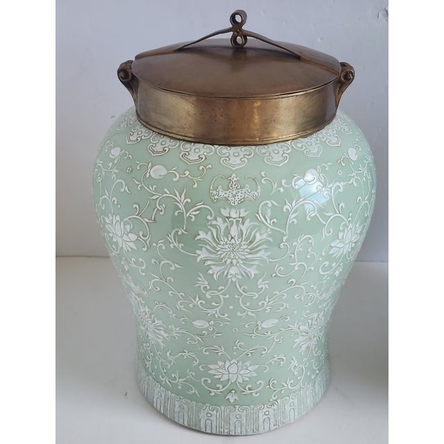 Lilian August Large Celadon Ginger Jar-a Pair For Sale In New York - Image 6 of 12