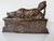 Vintage Asian Reclining Buddha Bronze Sculpture With Ornate Relief Base For Sale - Image 9 of 12