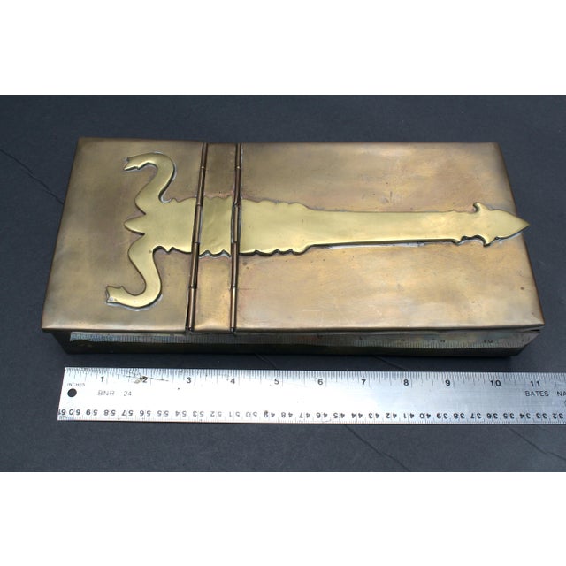 Rare Treasury Circa 18th Century Dutch-Style Brass Inkstand For Sale - Image 14 of 15