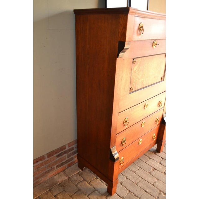 Antique Oak Empire Secretaire Desk For Sale - Image 11 of 14