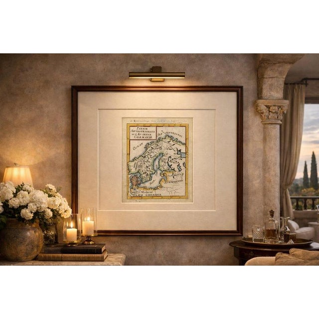 Antique Map Scandinavia, Ancient Germania, Mallet de l’Univers, 1683 Note that this small map is offered unframed,...