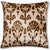 Luxury Gold & Espresso Silk Velvet Throw Pillow 20x20 | Handmade Designer Ikat Cushion For Sale - Image 4 of 8