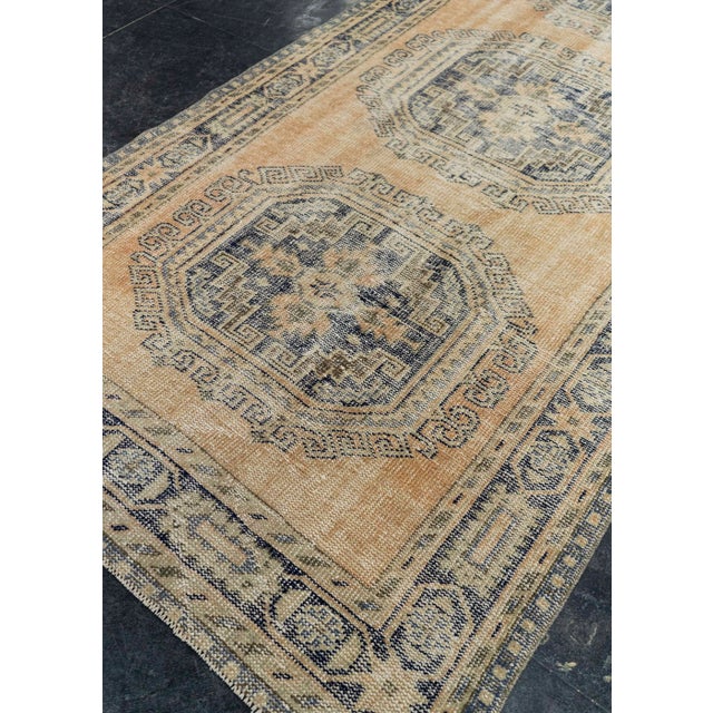 Textile Turkish Vintage Rug 4'1" x 11'4" #21392 For Sale - Image 7 of 8