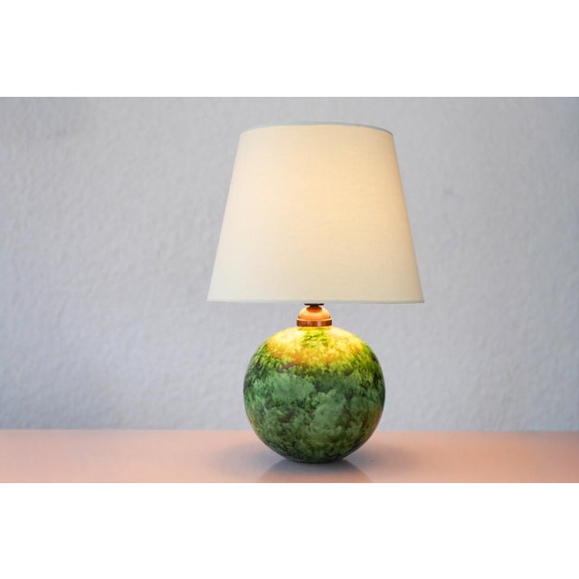 Scandinavian Art Deco Pottery Table Lamp by Erik Mornils for Nittsjö, 1930s For Sale - Image 11 of 18