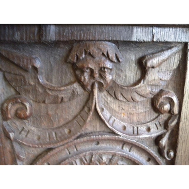 Antique Renaissance Bench with Carved Figure, 1880 For Sale - Image 6 of 18