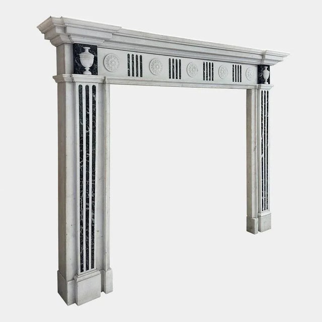 English George II Style Marble Fireplace Mantel, 1860s For Sale - Image 3 of 6