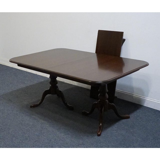 Ethan Allen Georgian Court Solid Cherry Traditional Style 84" Double Pedestal Dining Table 11-6093 For Sale - Image 9 of 11