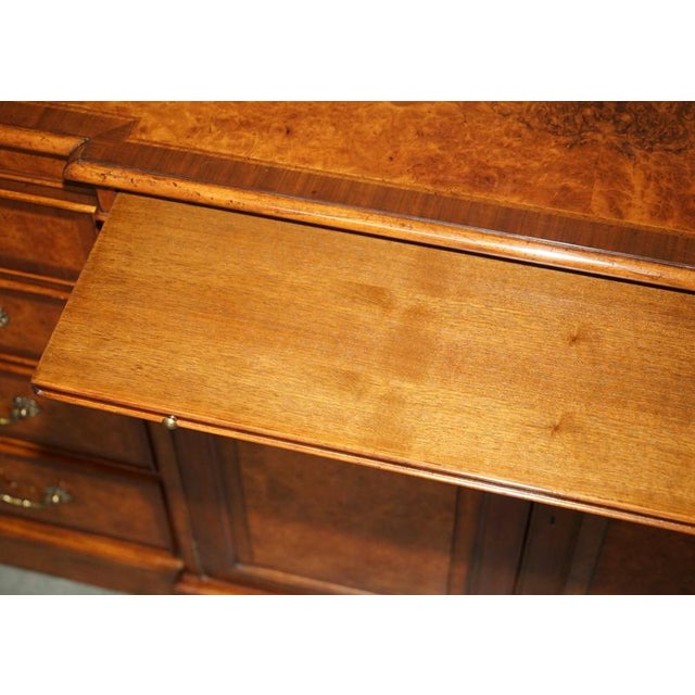 Burr Walnut Breakfront Serving Sideboard by Theodore Alexander For Sale - Image 18 of 18
