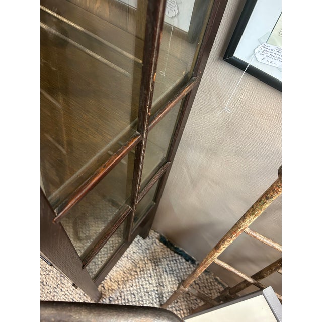 Mission Style Vintage Display Cabinet For Sale - Image 9 of 11
