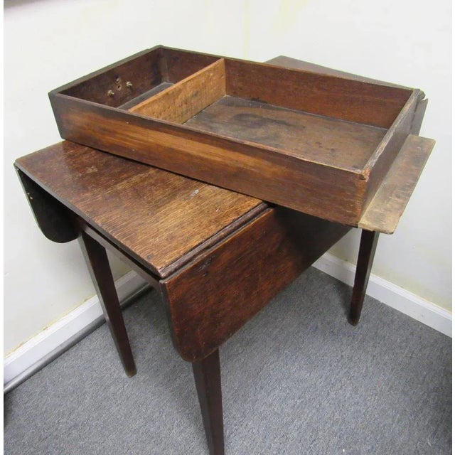 18th C English Oak Dropleaf Pembrooke Farmhouse Side Table For Sale - Image 9 of 11