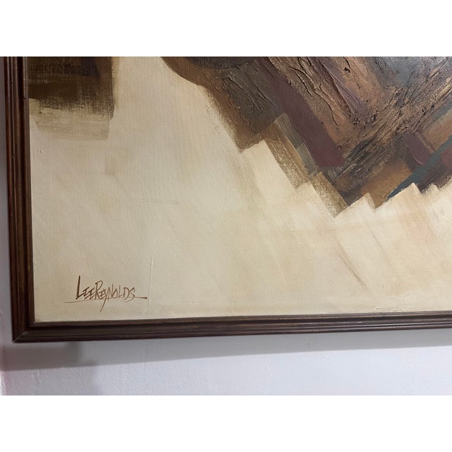 A striking, monumental Mid-Century Modern abstract painting on canvas by Lee Reynolds for Vanguard Studios, circa 1970s....