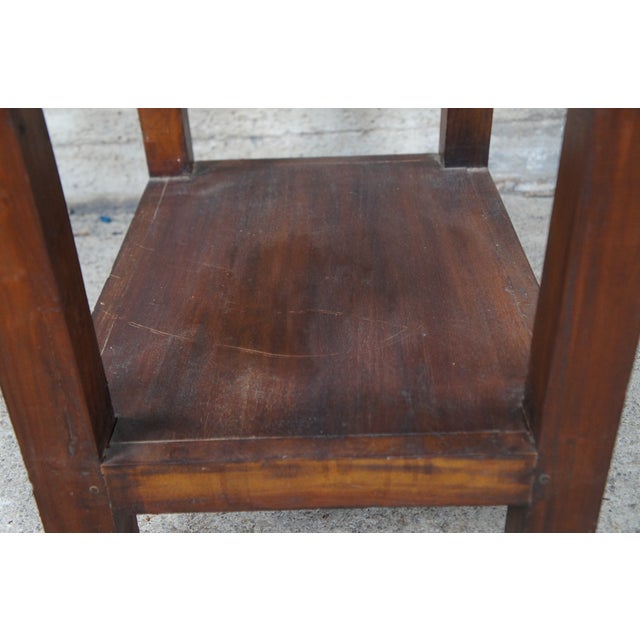Brown Traditional Handmade Mahogany Side End Table Nightstand Drawer 30" For Sale - Image 8 of 10