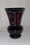 Art Deco Hand-Painted Vase in Opaque Black Glass with Red and White Decoration, 1930s For Sale - Image 4 of 4
