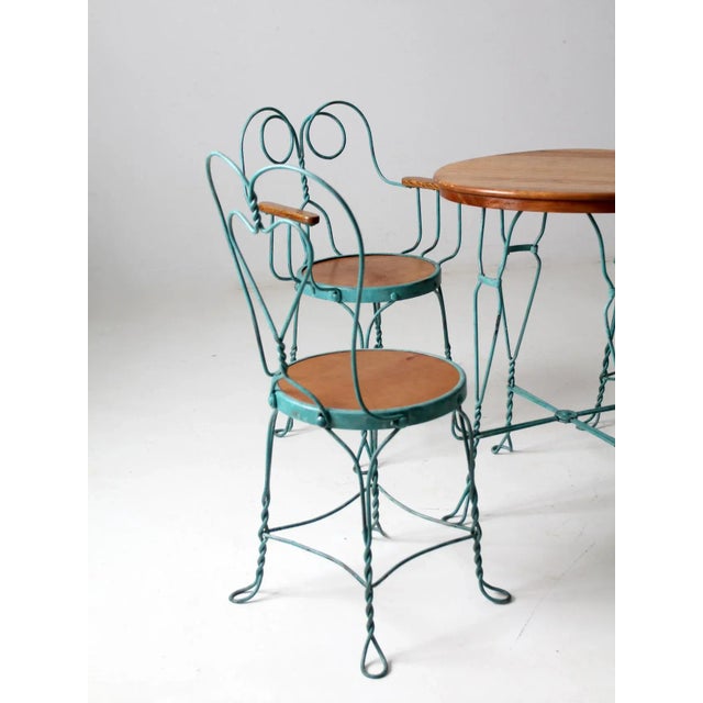 Vintage Ice Cream Parlor Table Set With 4 Chairs Chairish