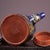 Vintage Yixing Zisha Teapot With Box – Painted Enamel Tiger & Buffalo Motif For Sale - Image 9 of 9