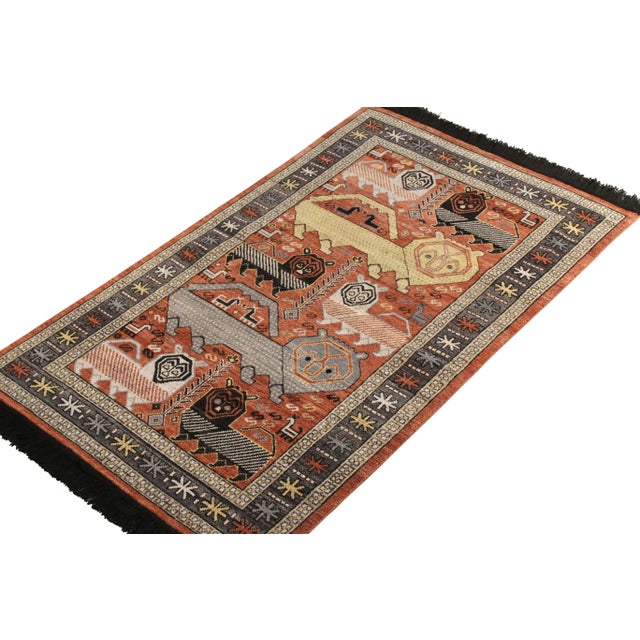 Tribal Handknotted Tiger Rug with Black Fringe, Terra Cotta, 4'x7' For Sale - Image 3 of 6