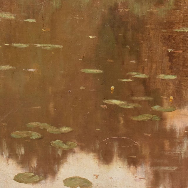 René Charles Edmond His, Landscape with River, 20th Century, Oil on Canvas, Framed For Sale - Image 8 of 11